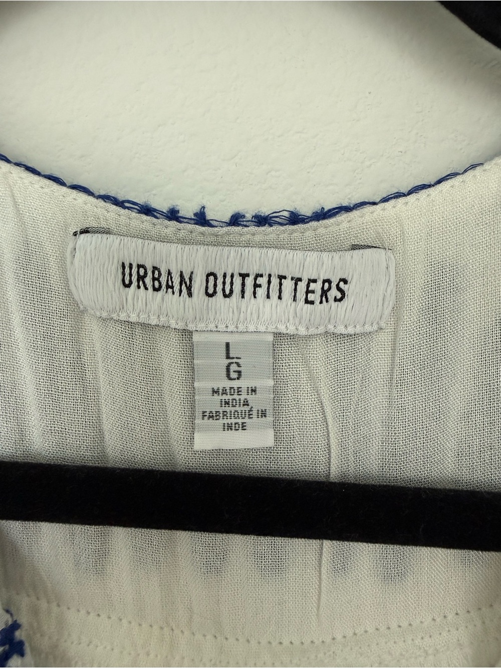 Urban Outfitters White Maxi Dress with Blue Embroidery - Picture 2 of 2